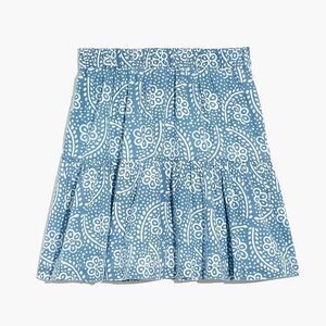 NWT Madewell Pull-On Ruffled Mini Skirt in Indigo Floral